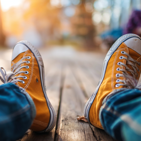 Shoes on wooden floor